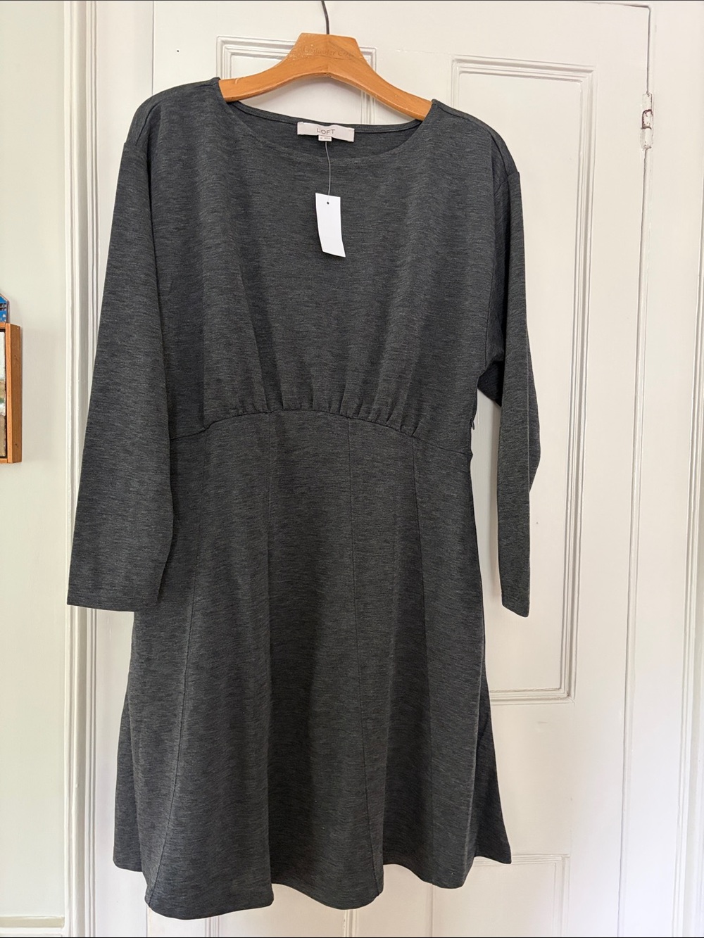 Loft sweatshirt mini pocket dress new size medium
